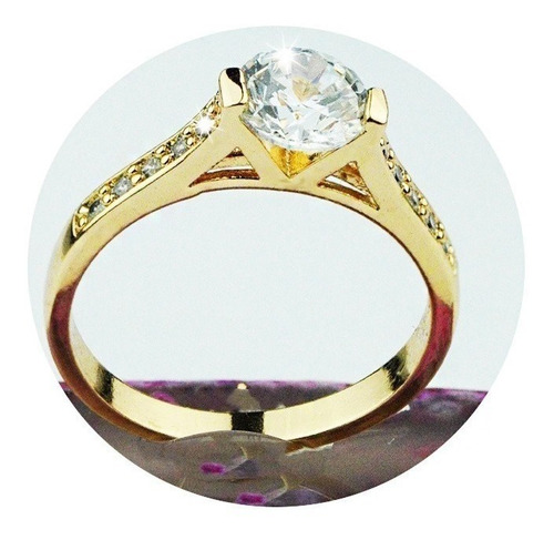 Imagen 1 de 9 de Anillos Compromiso Oro 18k Mujer Regalo Mama Elegante Joyas
