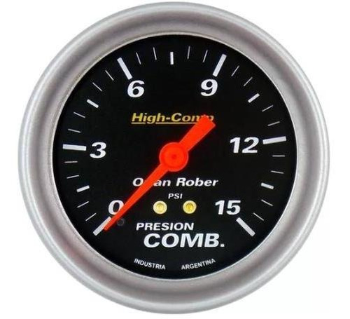 Reloj Manómetro Combustible Orlan Rober High Comp 66mm 15psi