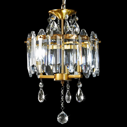 Moderno Candelabro Cristal Dorado Mini Lampara Techo Granja