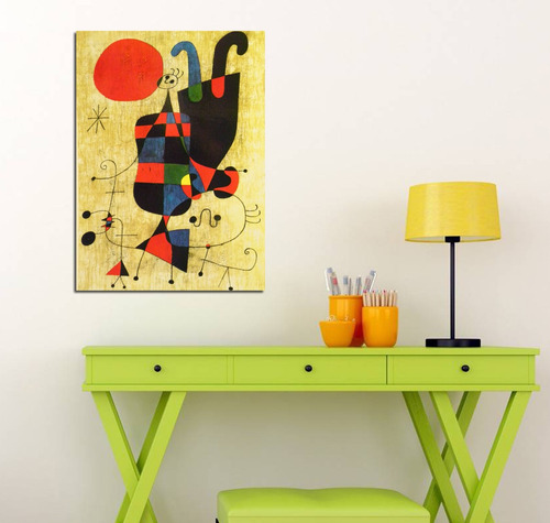 Vinilo Decorativo 60x90cm Joan Miro Pintor Perro Frente Sol