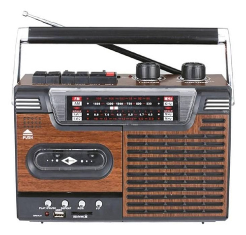 Radio Cassette Audio Pro Ap02076 Fm/usb/bt Color Marrón