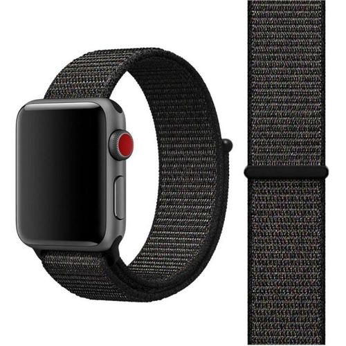 Correa Para Apple Watch 38 Y 40mm, Con Velcro. Negro
