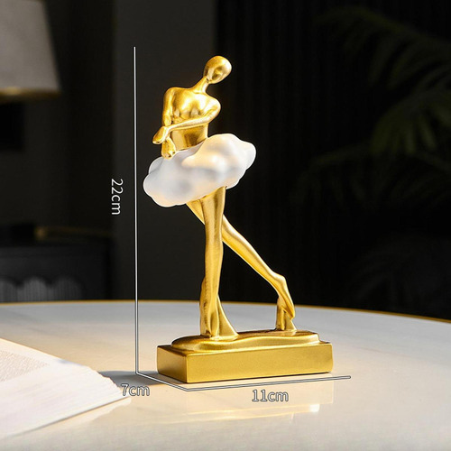 Estatua De Bailarín De Ballet Ornamento De Altura 22 Cm