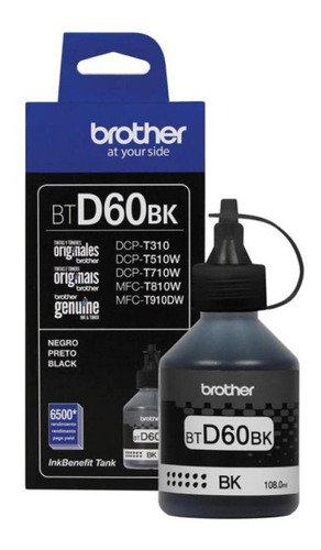 Botella De Tinta Brother Color Negro Btd60bk