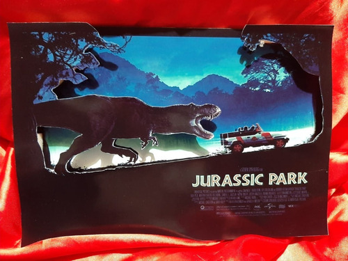 Jurassic Park Cuadros De Madera Grandes 3d 2