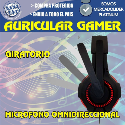 Auricular Gamer Ps4 Xbox Con Microfono Pc Gaming Skype