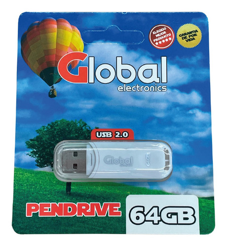 Pendrive Global Usb 64 Gb 2.0 C/ Capuchón