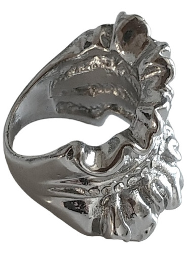 Anillo Fantasía Baño Rodio Fruncido Tiara Talla 8