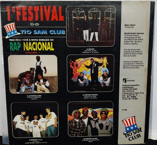 Vinil - Festival Do Tio Sam Club - Rap Nacional Volume 1 (Usado)