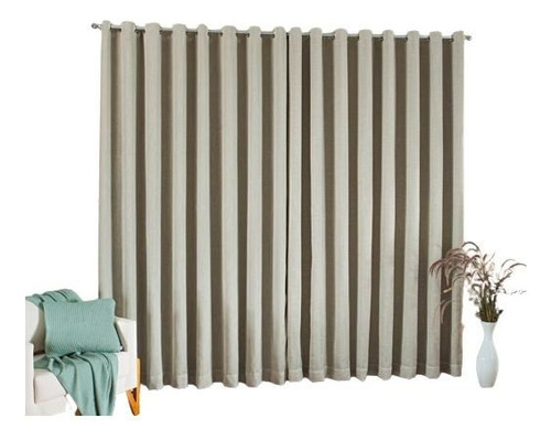 Cortina Gaze De Linho Com Blackout 6,00 X 2,20 Metros Tecido