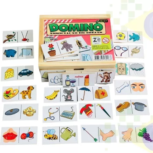 Dominó de Associação de Idéias em MDF Domino Infantil Educativo