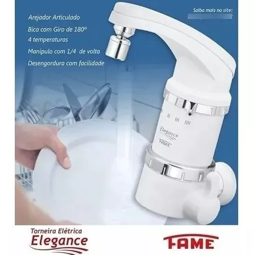 Torneira Elétrica Fame 4800W Água Quente 127V Com Bica Móvel