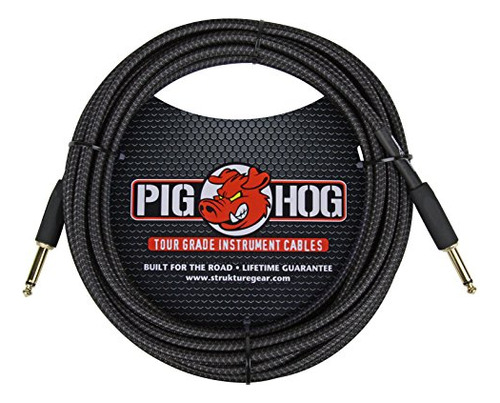 Cable Guitar 1/4puLG Negro 20 Pies Pig Hog Pc-h20bk