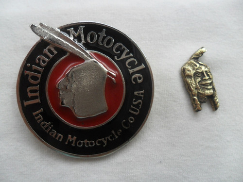 Lote Moto Pin + Escudo Indian Motorcycles Harley Moto