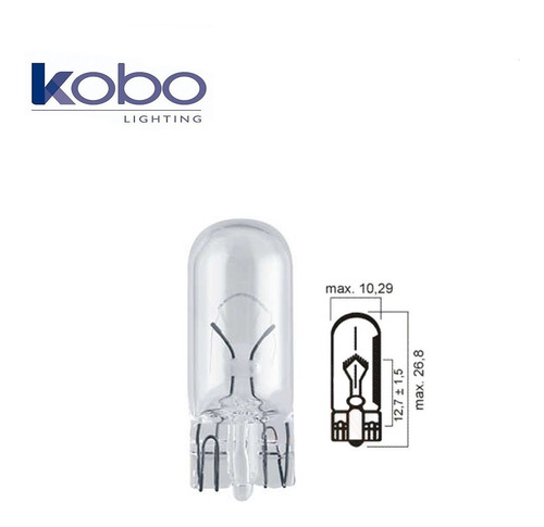 Imagen 3 de 8 de Lampara Kobo Filamento W5w 24v 5w Camion Posicion X 10 Unid