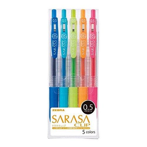 Bolígrafos Sarasa Clip 0.5, Set De 5 Colores (jj155ca)