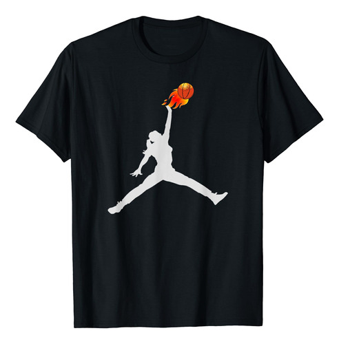 De La Mujer, Niña De Balón De Baloncesto On Fire T-shirt,.