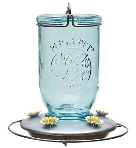 Comedero - Hummingbird Feeder Perky Pet-785 Mason Jar, Azul 