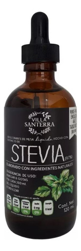 100% Stevia Liquida 120ml Villa Santerra - Apto Diabeticos