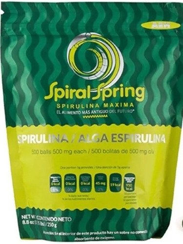 Espirulina Spirulina Orgánica 3 Bolsas Con 500 Pastillas C/u