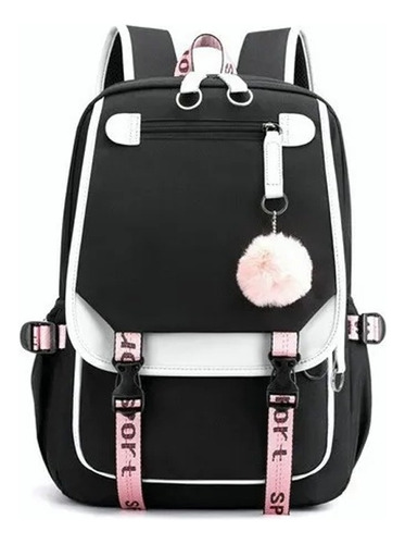 Xiux Mochila Juvenil Coreana Kawaii Con Puerto Usb