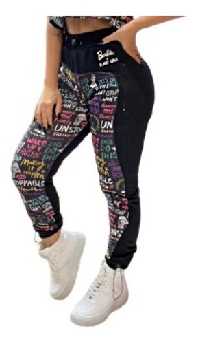 Imagem 1 de 1 de Calça Moletom Estampada Letreiro Planet Girls