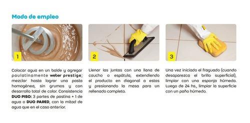 Pastina Weber Prestige 5kg Antihongo Impermeable Porcelanato