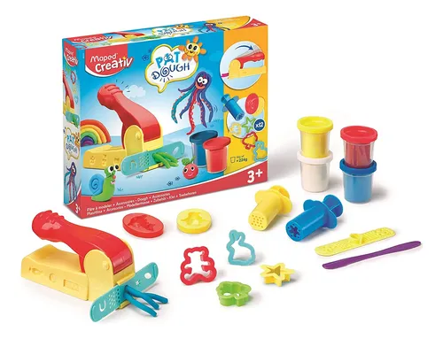 Juego Set Masa Plastilina Maped + 12 Accesorios + Prensa