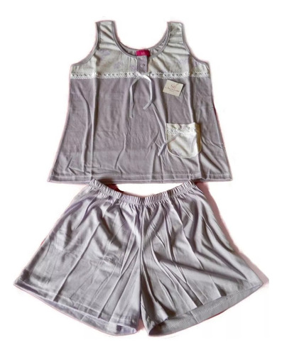 Pijama Verano Short Musculosa Con Bolsillo Violeta T. 1 S