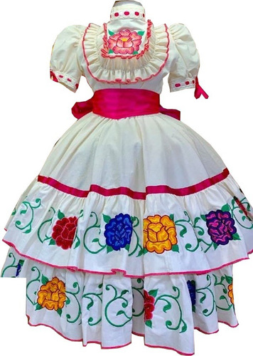 Vestido De Escaramuza De Flores Niña 2-6 