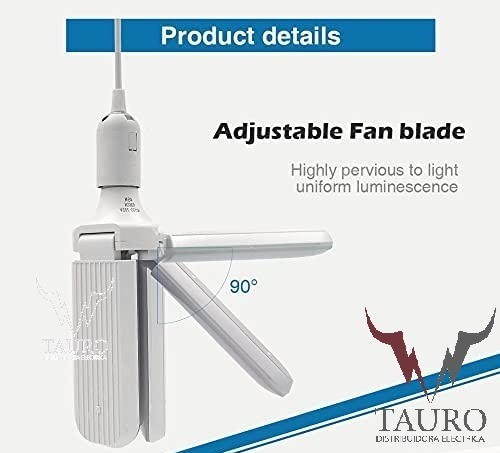 Imagen 5 de 10 de Foco Led 36w Tipo Ventilador Apertura Ajustable Luz Blanca