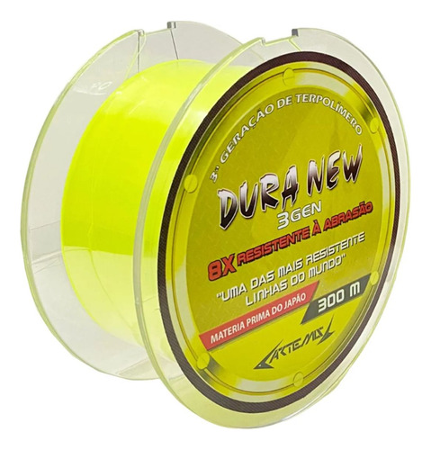 Linha Pesca Artemis Dura New 0,30mm 21lb Mono C/300m Amarelo