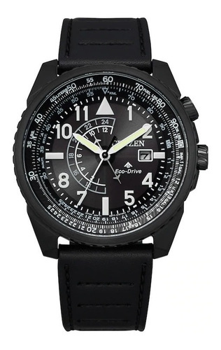 Citizen Nighthawk Black Leather Bj7135-02e 