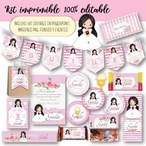 Comprar Kit Imprimible Comunión Nena Mod.2 100% Editable Candy Bar