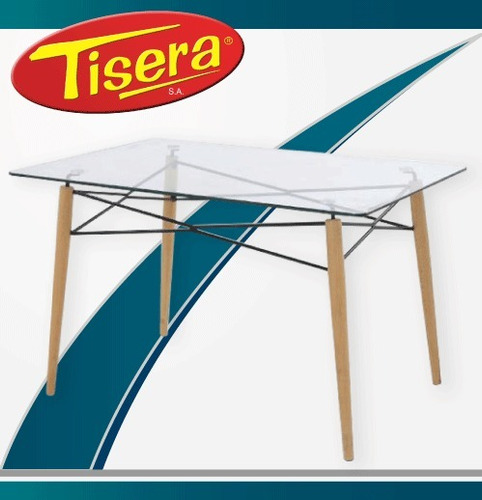 Imagen 2 de 4 de Mesa Hogar Comedor Eames Rectangular Vidrio 120 Tisera Eam20