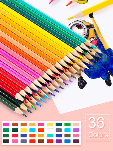 Paquete De 36 Lápices De Colores Con Sacapuntas Color Del Trazo