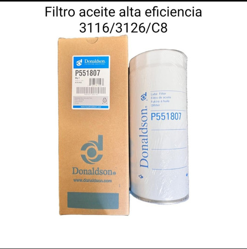 Filtro De Aceite Alta Eficiencia P/cat 3116/3126/c8 Donaldso