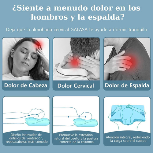 Almohada Memory Foam, Almohada Cervical Para Aliviar El