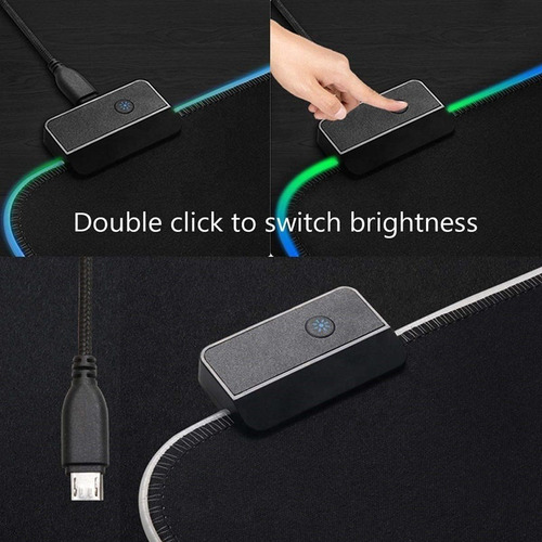 Mouse Pad Gamer Led Rgb Retroiluminado Usb 300x250x3mm Noga
