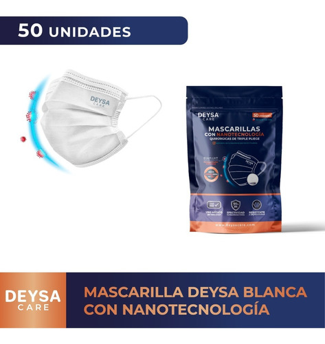 Mascarillas Con Nanotecnología, Env. Resellable 50 Un