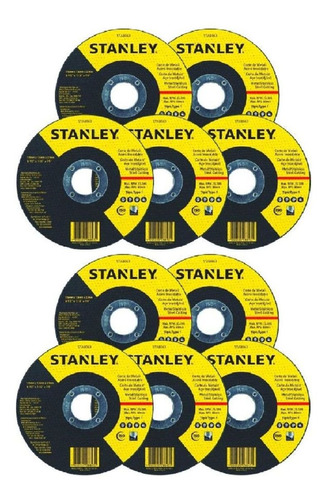 Disco De Corte Para Amoladora Stanley X 10 U 115 1.6 Mm Fino