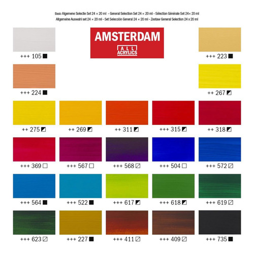 Acrílico Amsterdam Set 24 Colores 20ml Selección General