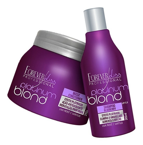 Imagem 1 de 4 de Forever Liss Kit Matizador Platinum Blond - Shampoo + Mask