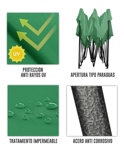 Carpa Toldo 3 X 3 Plegable Impermeable Jardin Tianguis Lona