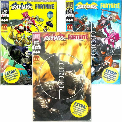 Imagem 2 de 8 de Revista Batman Fortinite Volumes 1/2/3 Códigos Lacrados