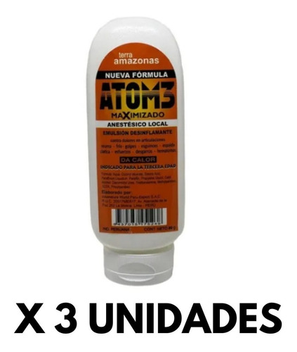 Gel Atom 3 Maximizado Anestesico 80gr (3 Unidades)