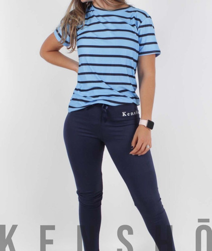 Imagen 2 de 8 de Pijamas Hombre Y Mujer Azul Pants Nueva Algodón Fpx