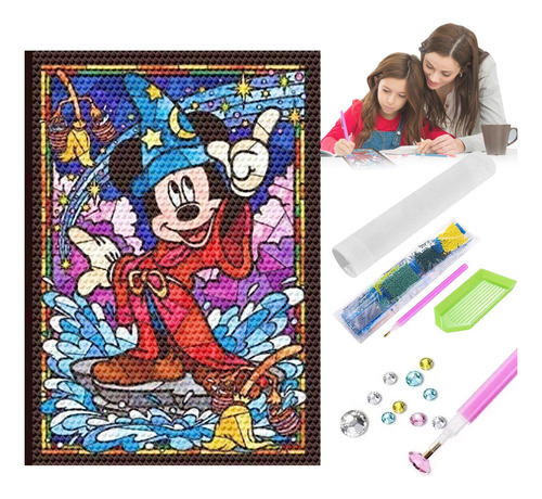 Kits De Pintura De Diamante Para Mickey Mouse 5d Diy 30×40cm