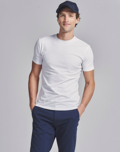 Remera Sicilia, Slim Fit, Hombre, Algodón, Blanco, Equus