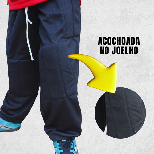 Kit Goleiro Infantil Camisa Calça Acolchoada Uniforme